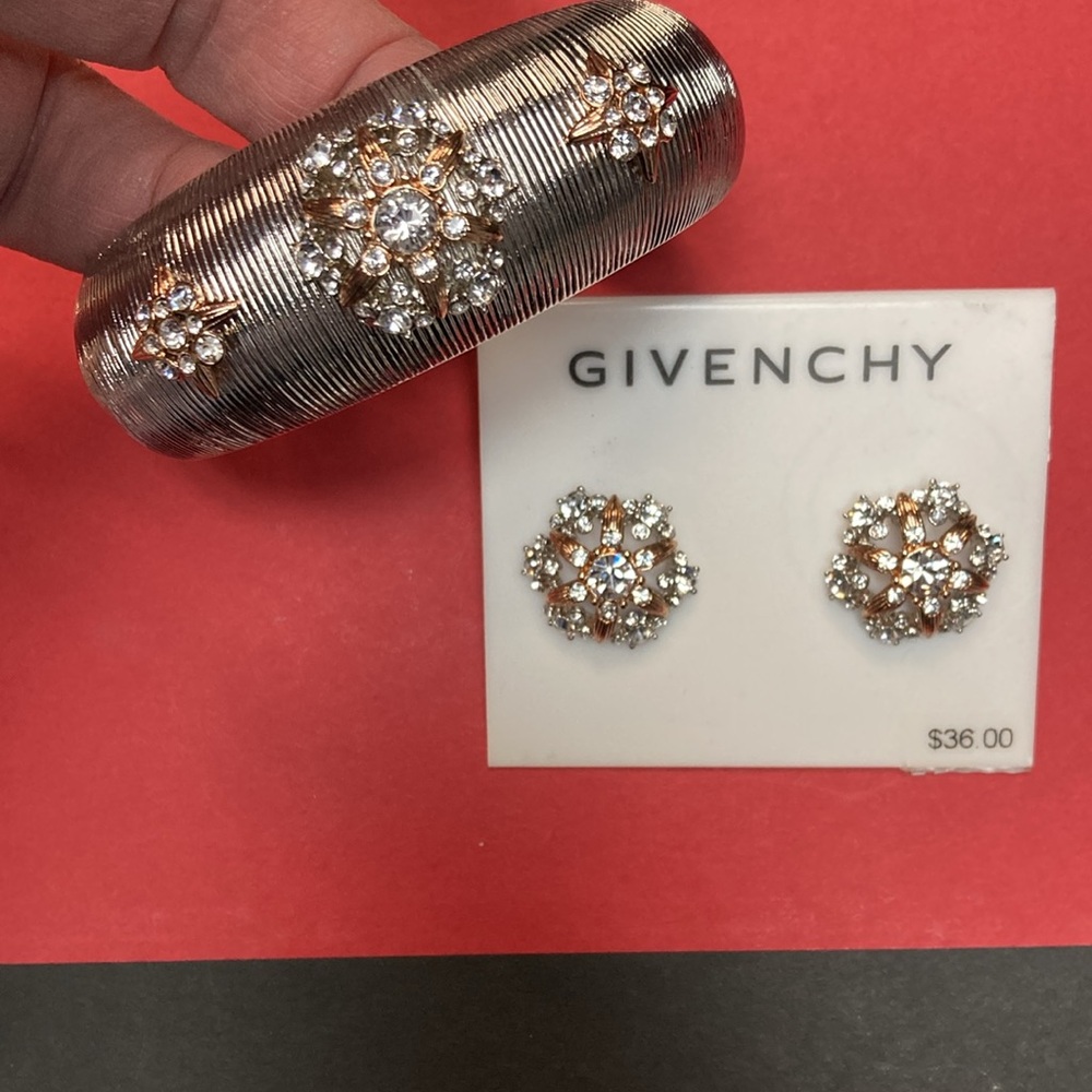 Givenchy Jewelry Set NWT Nickel Safe Earrings and Bracelet Silver/Rose gold